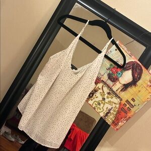 Banana Republic White Polka Dot Spaghetti Strap Cami
